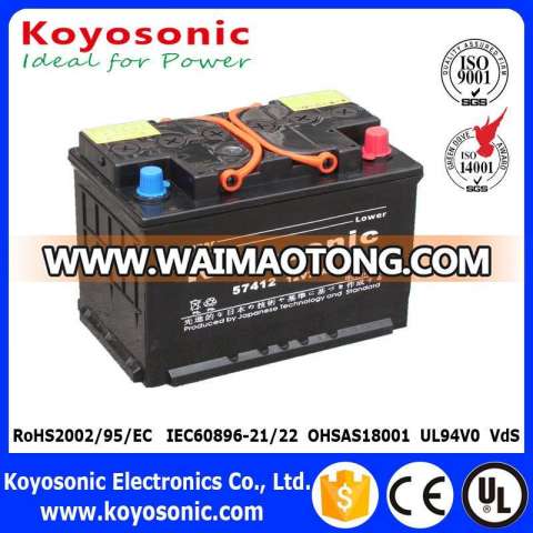 12V 74ah Maintenance Free Lead Acid Storage Battery Car Battery